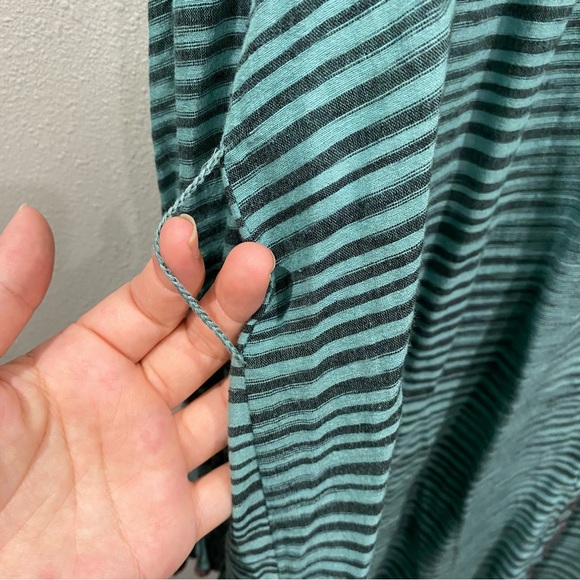 Ulla Johnson Striped Button Front Maxi Midi Shirt Dress Green Teal Size 10 - Picture 7 of 11